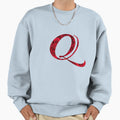 Letter Q Red Rose Sweatshirt - Trendy Graphic Unisex - T-Shirt, Sweatshirt, Hoodie