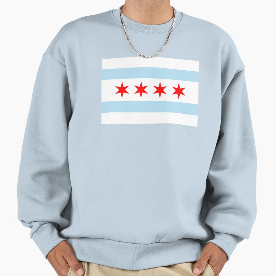 Flag Chicago Blizzard Blue Sweatshirt - Streetwear Style Unisex - T-Shirt, Sweatshirt, Hoodie