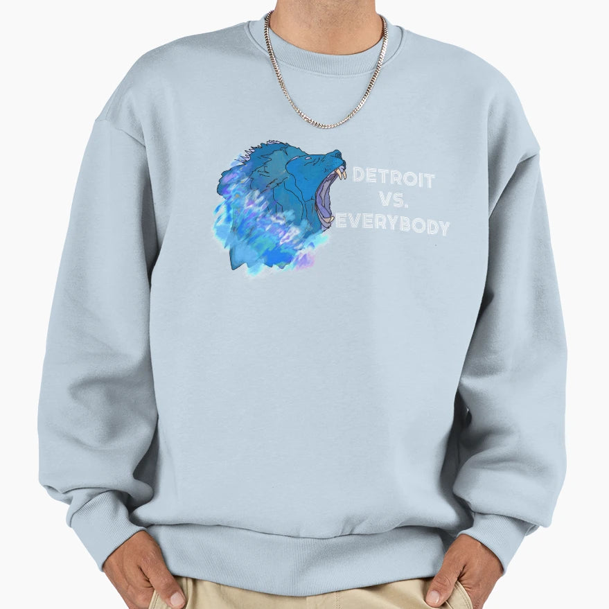 Detroit Vs Everybody Lion Sweatshirt - Fun Novelty Design for Adults - T-Shirt, Sweatshirt, Hoodie
