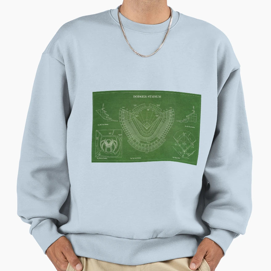 Dodger Stadium Green Grid Version Sweatshirt - Aesthetic Graphic Men Women - T-Shirt, Sweatshirt, Hoodie