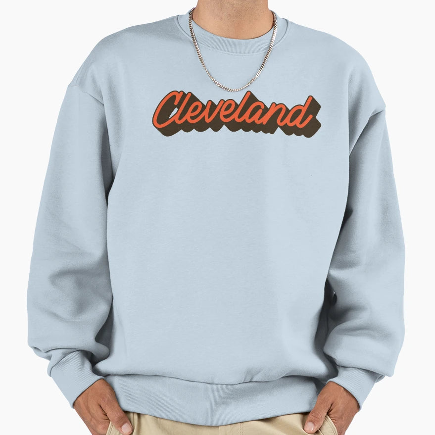Dimensional Script Cleveland Sweatshirt - Fun Novelty Design Unisex - T-Shirt, Sweatshirt, Hoodie