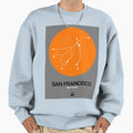 San Francisco Orange Subway Map Sweatshirt - Unique Graphic for Adults - T-Shirt, Sweatshirt, Hoodie