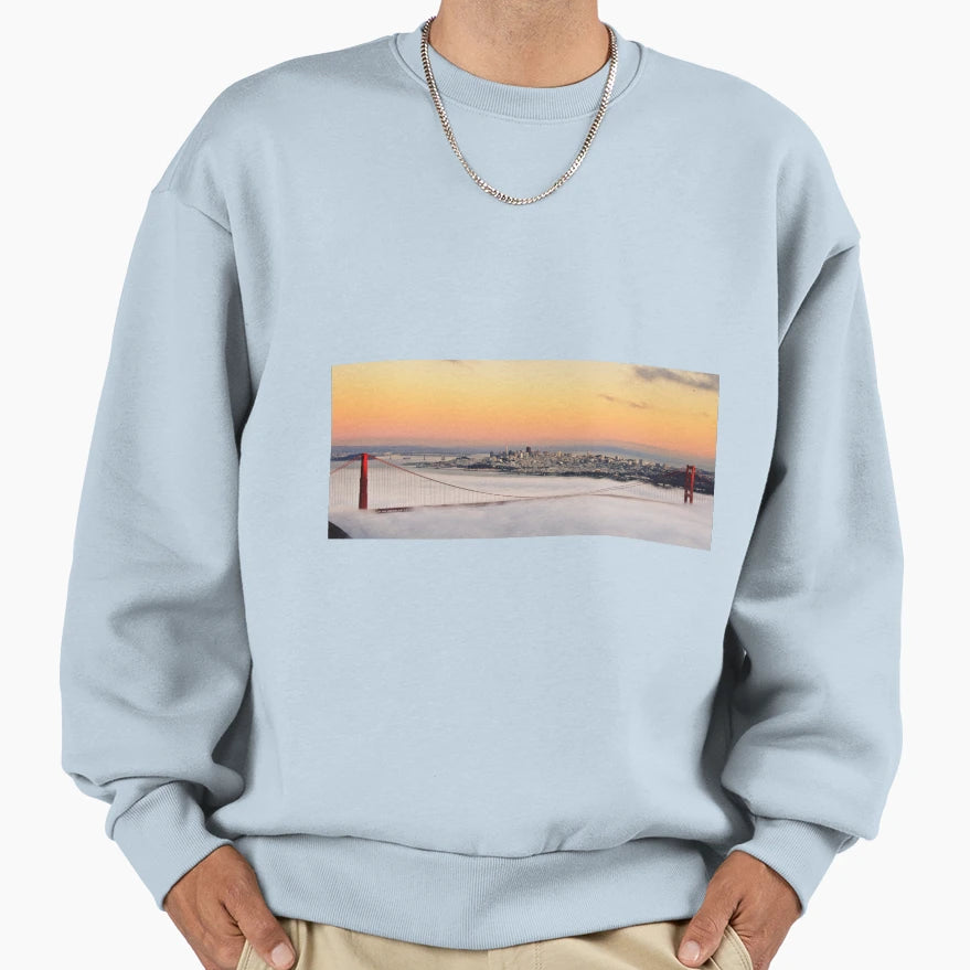 San Francisco Sunset Golden Gate Bridge Sweatshirt - Trendy Graphic Unisex - T-Shirt, Sweatshirt, Hoodie