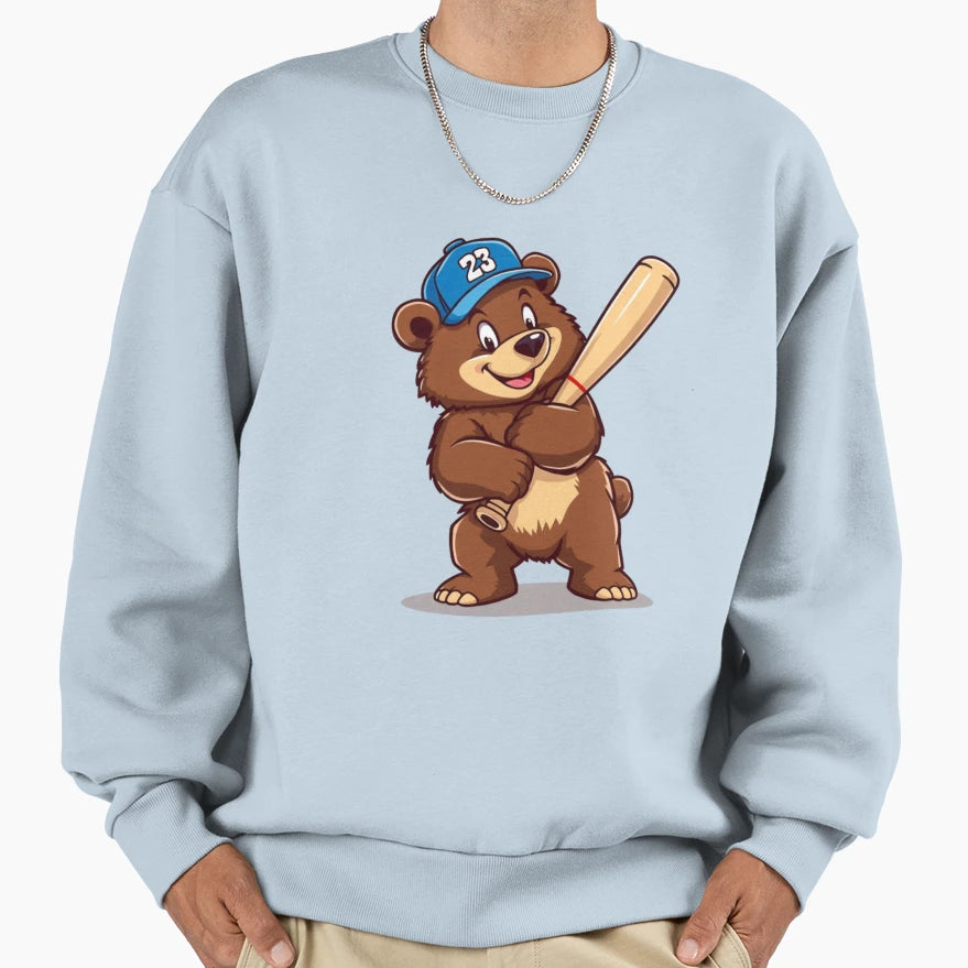Baseball Bear Cartoon Fun Sports T-Shirt - Fun Novelty Design for Adults - T-Shirt, Sweatshirt, Hoodie