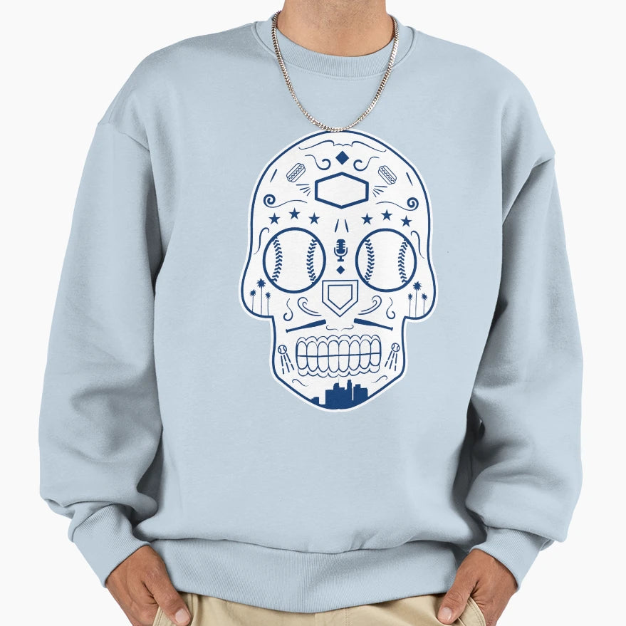 Los Angeles Baseball Sugar Skull Sweatshirt - Aesthetic Graphic Men Women - T-Shirt, Sweatshirt, Hoodie