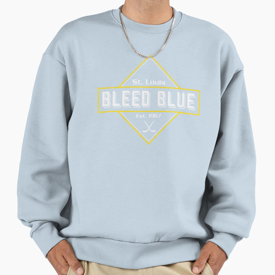 Bleed Blue Sweatshirt - Trendy Graphic Men Women - T-Shirt, Sweatshirt, Hoodie