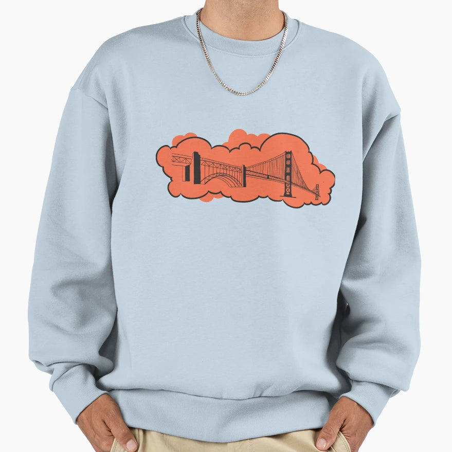 Golden Gate Bridge San Francisco Sweatshirt - Custom Art Print Men Women - T-Shirt, Sweatshirt, Hoodie