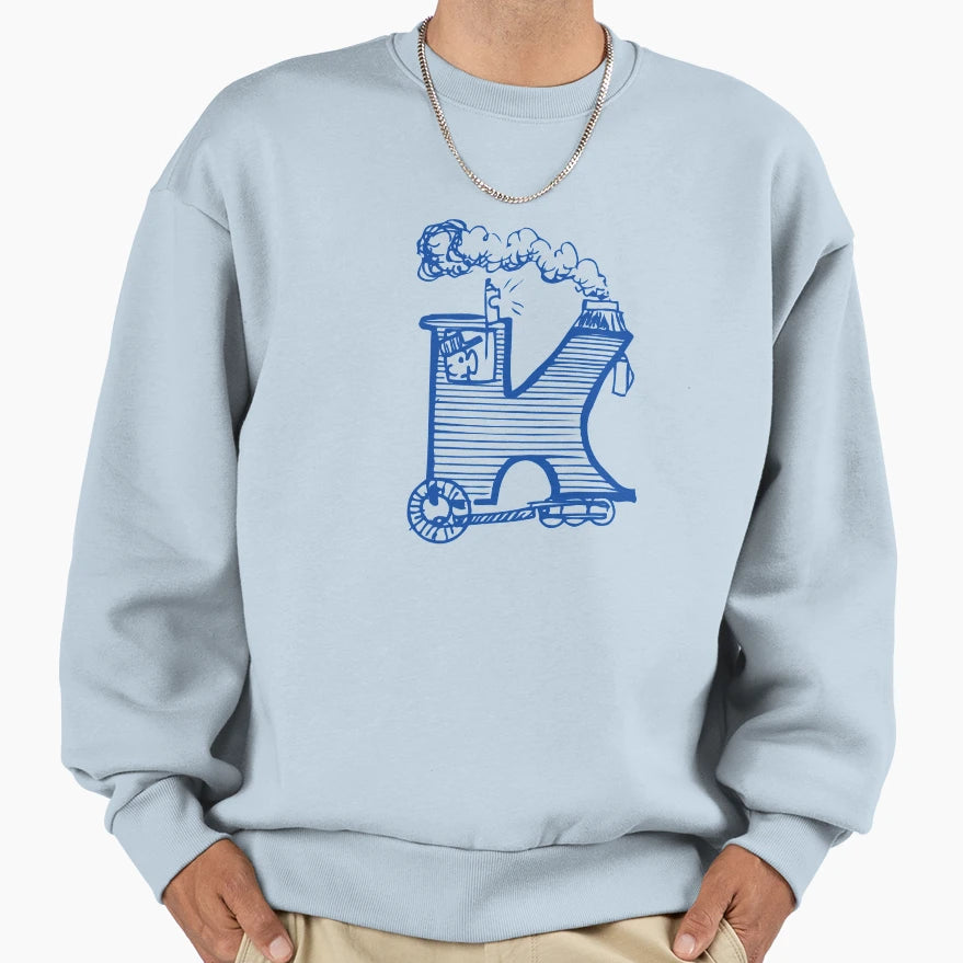 Moving Letter Initial Monogram K Sweatshirt - Casual Everyday Wear Unisex - T-Shirt, Sweatshirt, Hoodie
