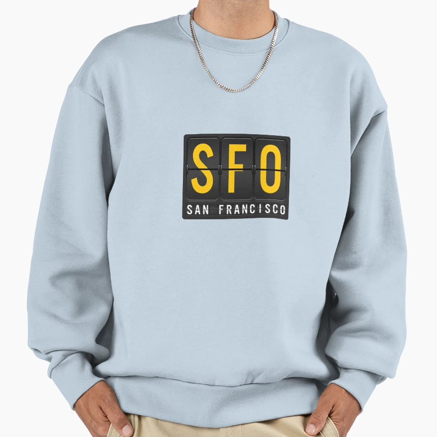 Sfo San Francisc Airport Code Sweatshirt - Trendy Graphic for Adults - T-Shirt, Sweatshirt, Hoodie
