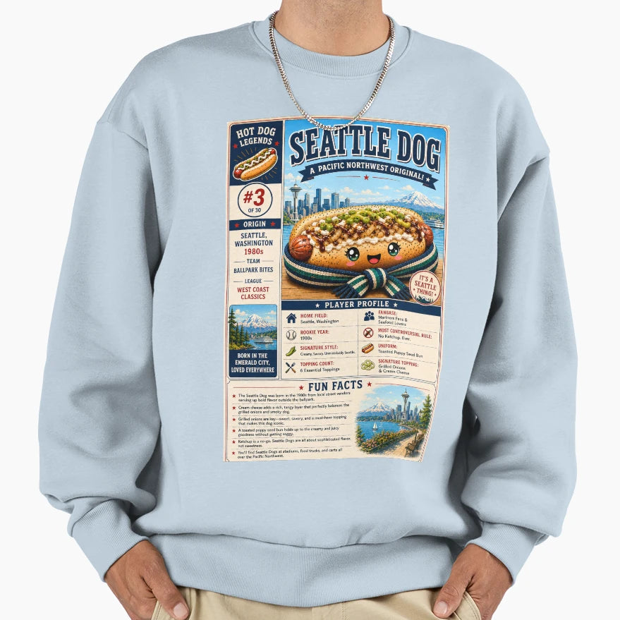 Hotdog Heros Seattle Dog Sweatshirt - Graphic Print Men Women - T-Shirt, Sweatshirt, Hoodie