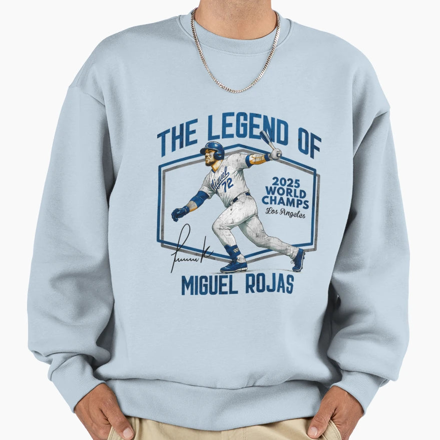Dodgers Miguel Rojas World Series Sweatshirt - Custom Art Print for Adults - T-Shirt, Sweatshirt, Hoodie