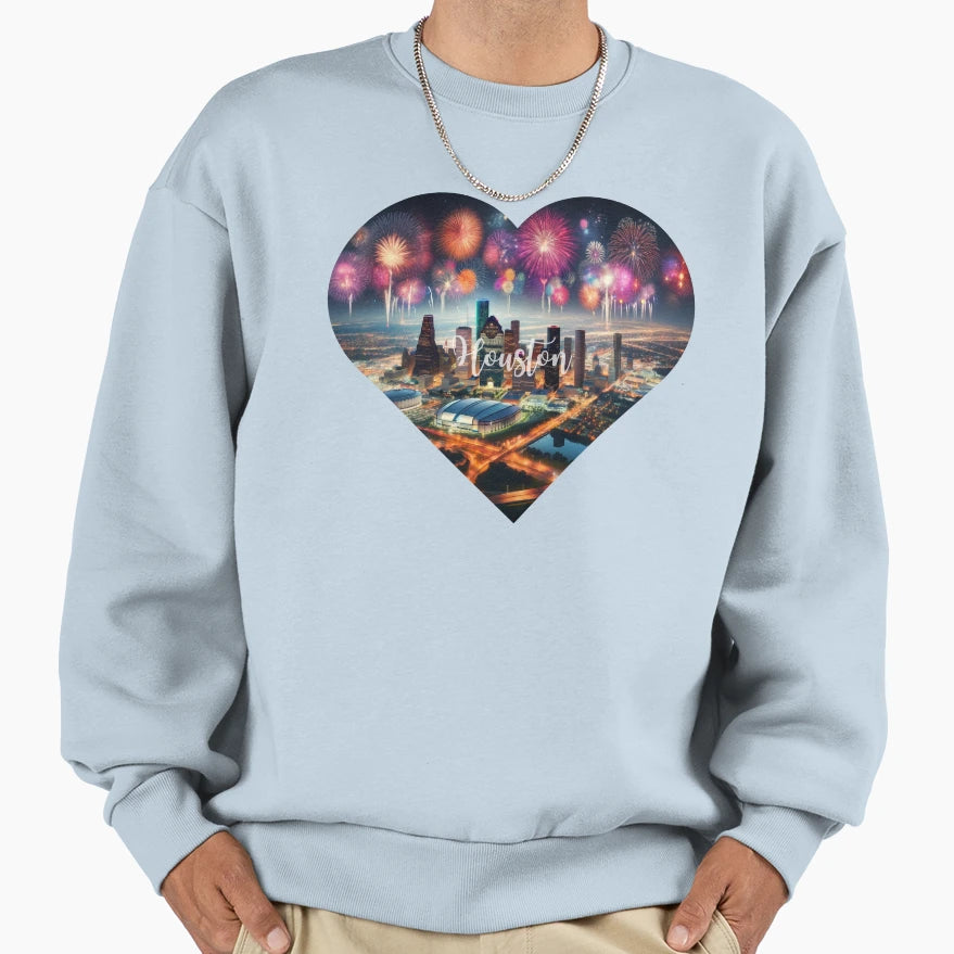 Happy New Year Cities World Houston Sweatshirt - Aesthetic Graphic Unisex - T-Shirt, Sweatshirt, Hoodie