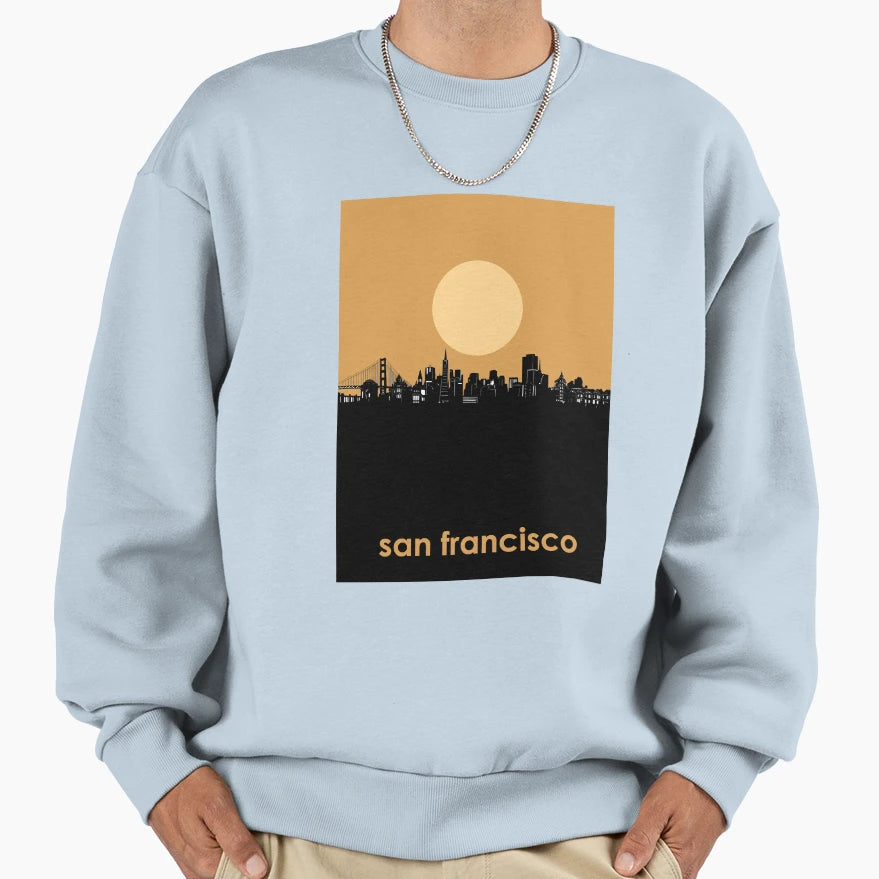 San Francisco Skyline Minimalistic 3 Sweatshirt - Trendy Graphic for Adults - T-Shirt, Sweatshirt, Hoodie