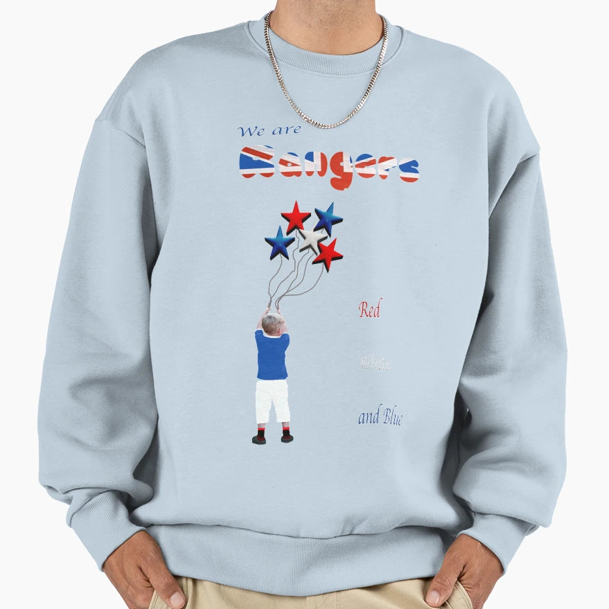 Rangers Red White And Blue Sweatshirt - Custom Art Print Men Women - T-Shirt, Sweatshirt, Hoodie
