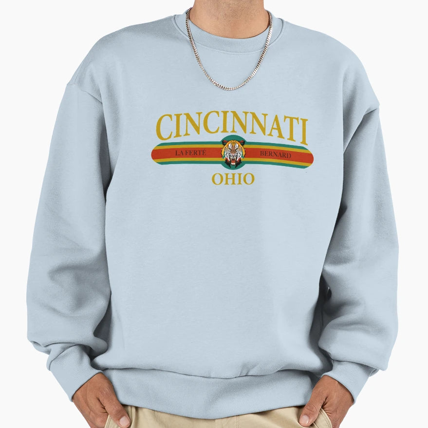 Cincinnati City Ohio State Tiger Head Sweatshirt - Unique Graphic Men Women - T-Shirt, Sweatshirt, Hoodie