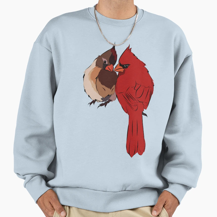 Two Cardinals Love Sweatshirt - Trendy Graphic Men Women - T-Shirt, Sweatshirt, Hoodie