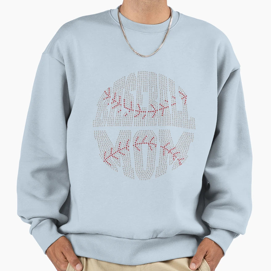 Baseball Mom Sweatshirt - Aesthetic Graphic Men Women - T-Shirt, Sweatshirt, Hoodie