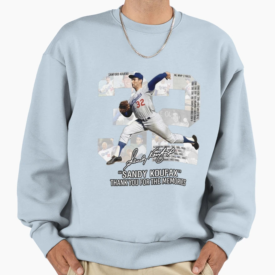 Sandy Koufax Thank You Memories Sweatshirt - Aesthetic Graphic Unisex - T-Shirt, Sweatshirt, Hoodie