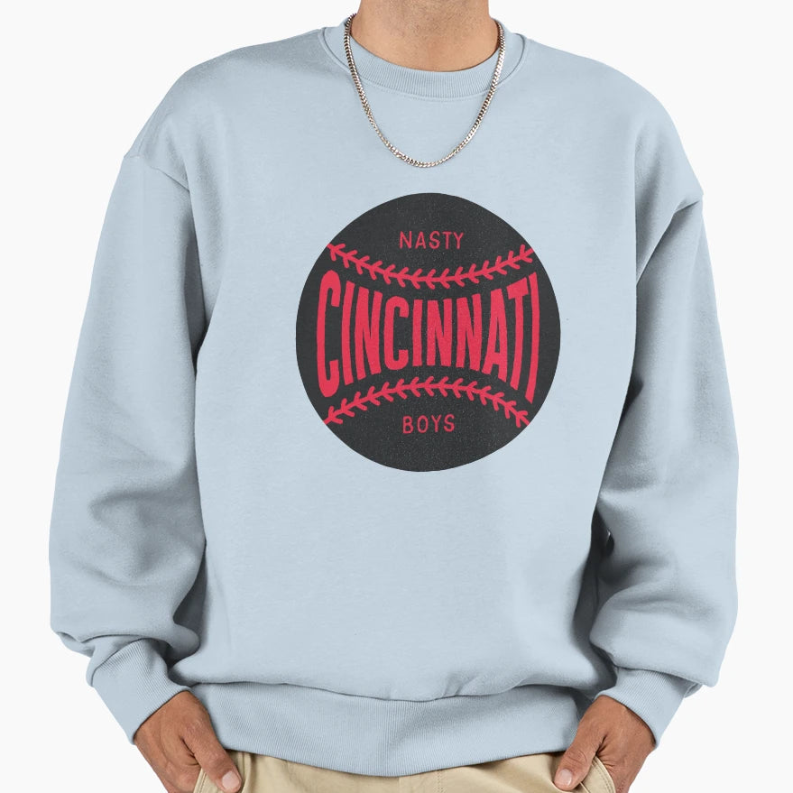 Cincinnati Baseball Ball Sweatshirt - Fun Novelty Design for Adults - T-Shirt, Sweatshirt, Hoodie