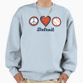 Peace Love Baseball Detroit Baseball Sweatshirt - Fun Novelty Design Unisex - T-Shirt, Sweatshirt, Hoodie