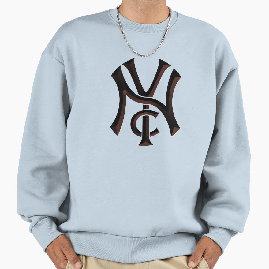 Nyc Emboss Warm Red Sweatshirt - Casual Everyday Wear Men Women - T-Shirt, Sweatshirt, Hoodie