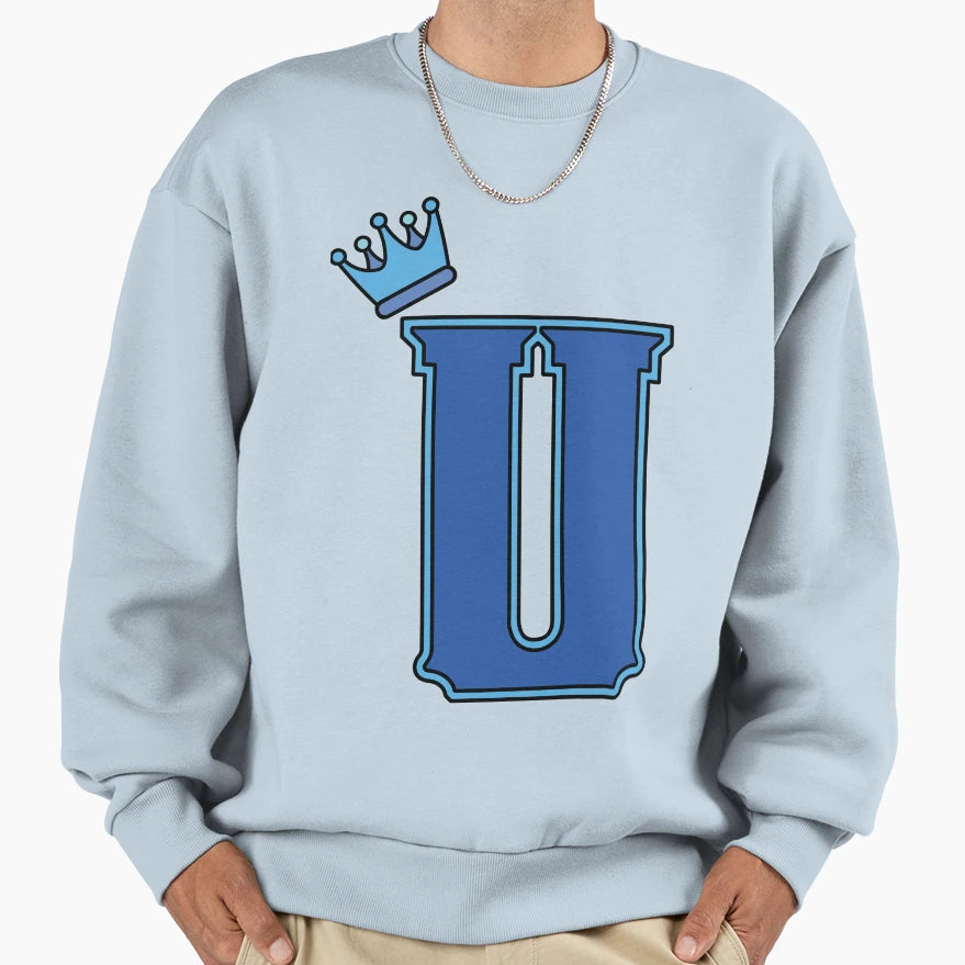 Blue Letter U Sweatshirt - Custom Art Print Unisex - T-Shirt, Sweatshirt, Hoodie