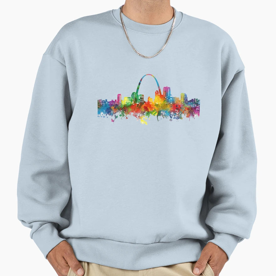 St Louis Skyline Sweatshirt - Fun Novelty Design for Adults - T-Shirt, Sweatshirt, Hoodie