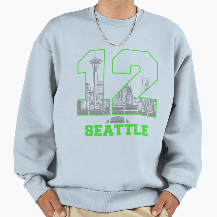 12Th Seattle Football Sweatshirt - Aesthetic Graphic for Adults - T-Shirt, Sweatshirt, Hoodie