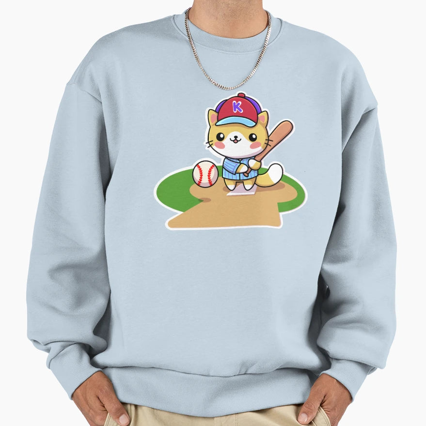 1 Baseball Cat Sweatshirt - Fun Novelty Design Unisex - T-Shirt, Sweatshirt, Hoodie