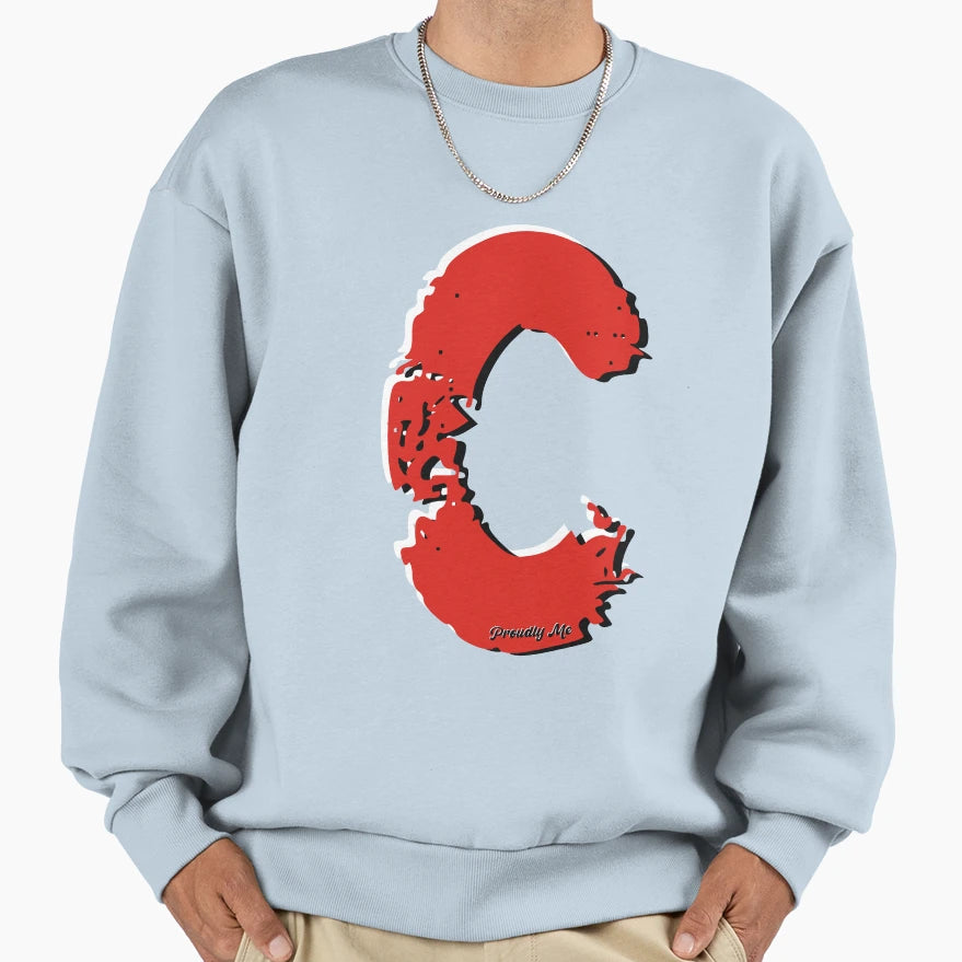 Initials C Sweatshirt - Minimalist Print Men Women - T-Shirt, Sweatshirt, Hoodie