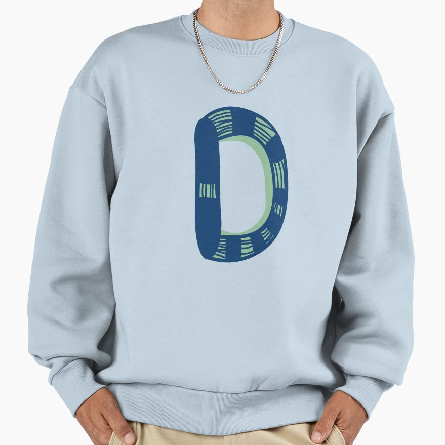 Initial Monogram D Sweatshirt - Minimalist Print Men Women - T-Shirt, Sweatshirt, Hoodie