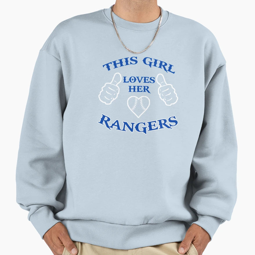 This Loves Her Rangers Sweatshirt - Casual Everyday Wear Unisex - T-Shirt, Sweatshirt, Hoodie