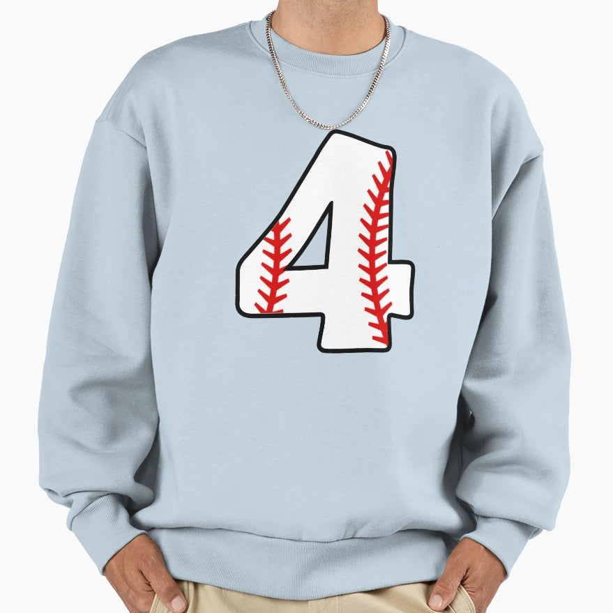 Number 4 Baseball 4 Sweatshirt - Novelty Apparel for Adults - T-Shirt, Sweatshirt, Hoodie