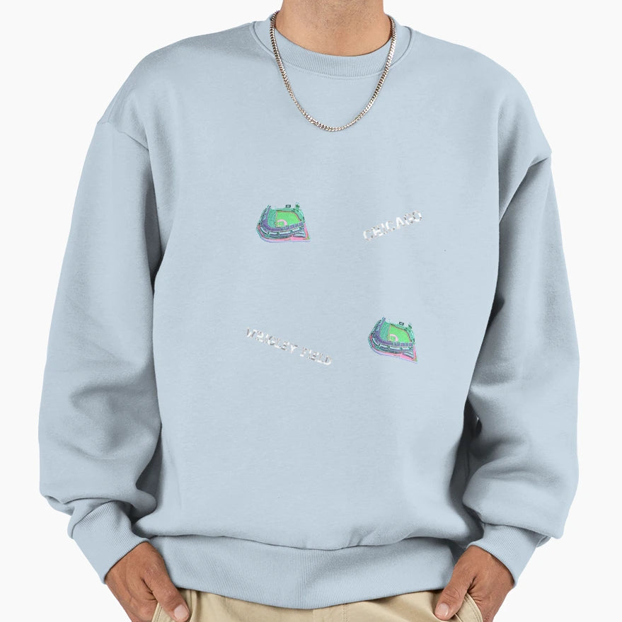 Wrigley Field Pattern Sweatshirt - Trendy Graphic Men Women - T-Shirt, Sweatshirt, Hoodie