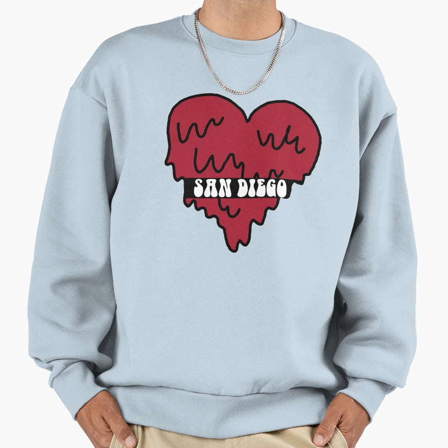 San Diego State Heart Sweatshirt - Trendy Graphic for Adults - T-Shirt, Sweatshirt, Hoodie