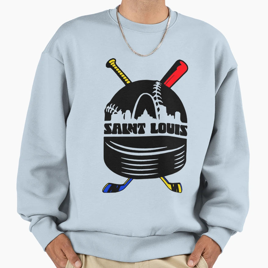Saint Louis Baseball And Hockey Sweatshirt - Custom Art Print for Adults - T-Shirt, Sweatshirt, Hoodie