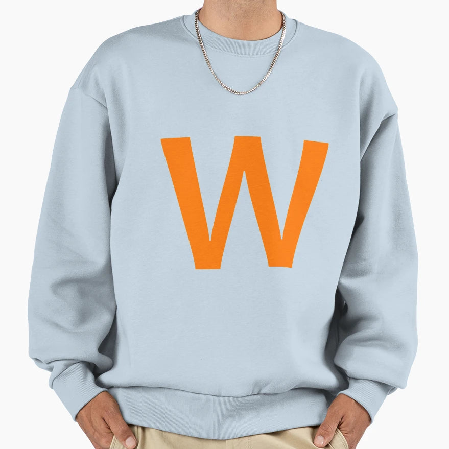 Orange Color Letter W Sweatshirt - Custom Art Print Men Women - T-Shirt, Sweatshirt, Hoodie
