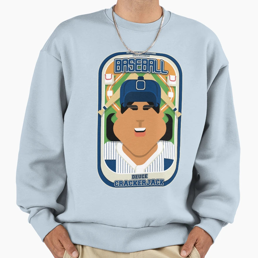 Baseball Blue Pinstripes Deuce Sweatshirt - Novelty Apparel Men Women - T-Shirt, Sweatshirt, Hoodie