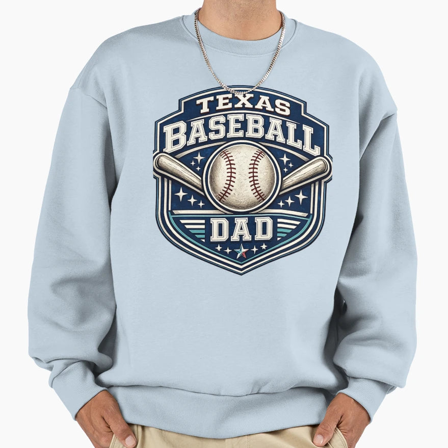 Texas Baseball Dad Red Blue Baseball T-Shirt - Minimalist Print Unisex - T-Shirt, Sweatshirt, Hoodie