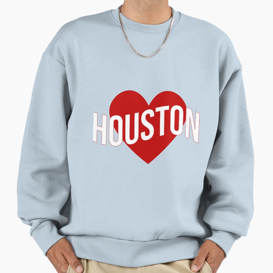 Houston Heart Sweatshirt - Graphic Print Men Women - T-Shirt, Sweatshirt, Hoodie