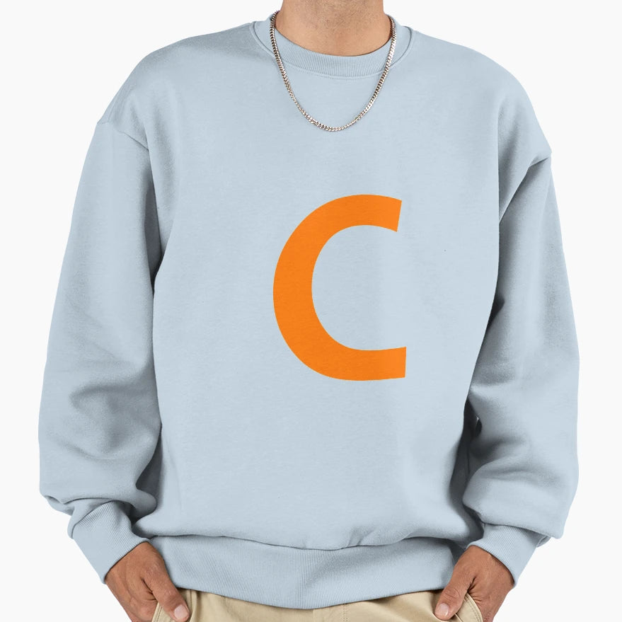 Orange Color Letter C Sweatshirt - Custom Art Print for Adults - T-Shirt, Sweatshirt, Hoodie
