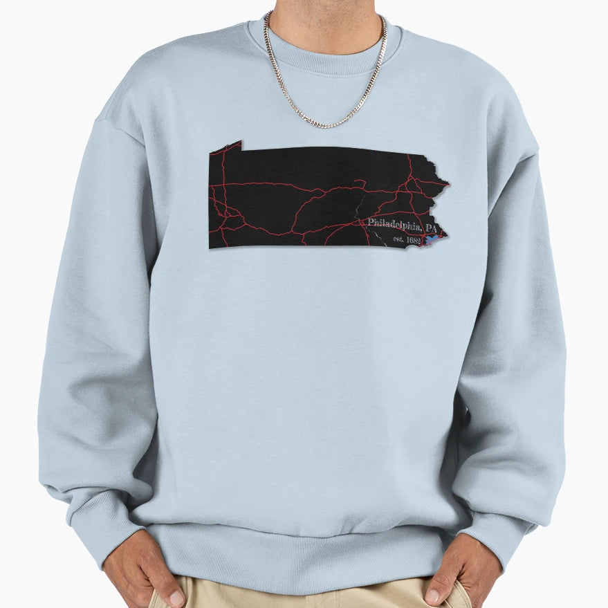 Philadelphia Pa Sweatshirt - Fun Novelty Design for Adults - T-Shirt, Sweatshirt, Hoodie