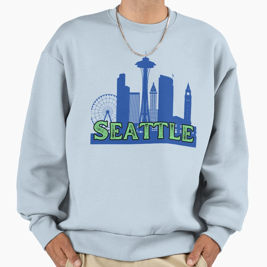 Seattle Skyline Sweatshirt - Minimalist Print Unisex - T-Shirt, Sweatshirt, Hoodie