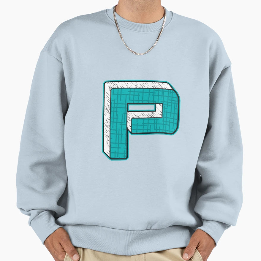 Alphabets Blue Ywzmls 1 Sweatshirt - Minimalist Print for Adults - T-Shirt, Sweatshirt, Hoodie