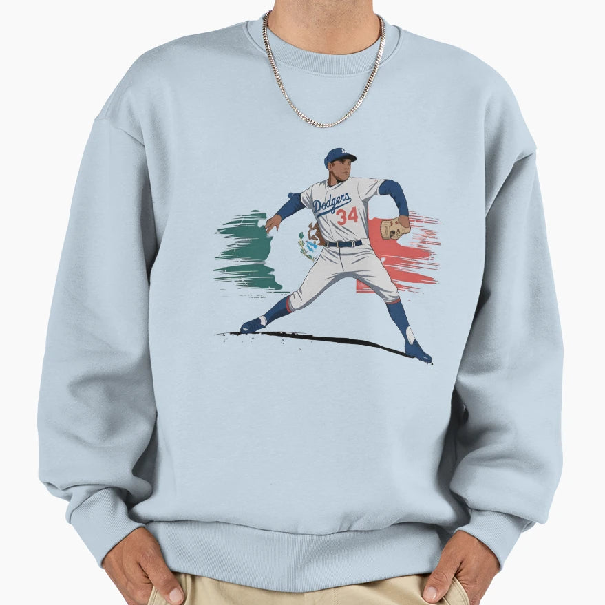Fernando Valenzuela Sweatshirt - Aesthetic Graphic for Adults - T-Shirt, Sweatshirt, Hoodie