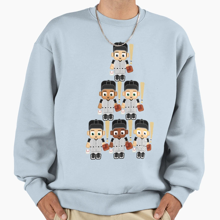 Baseball Black And White Super Sweatshirt - Novelty Apparel for Adults - T-Shirt, Sweatshirt, Hoodie