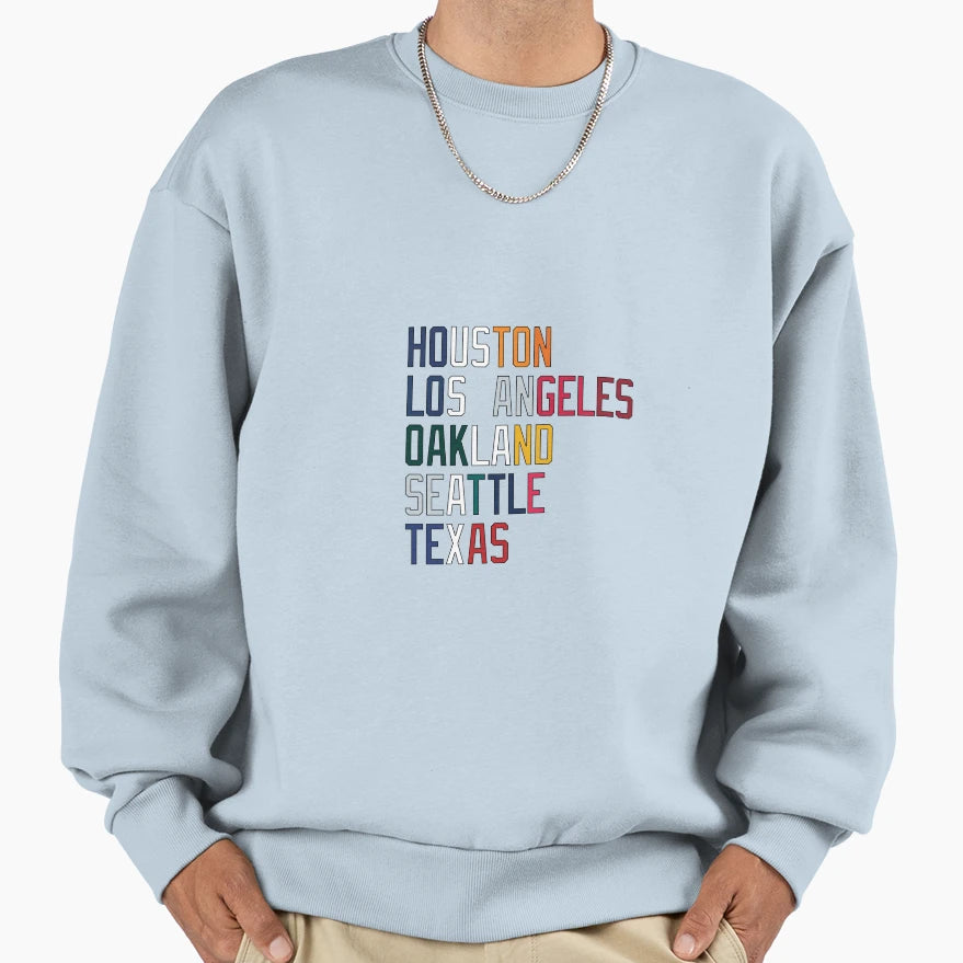 Al West Team Colors And Locations Sweatshirt - Graphic Print Men Women - T-Shirt, Sweatshirt, Hoodie