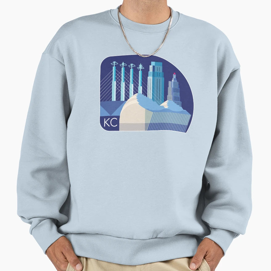 Kansas City Skyline Night Sweatshirt - Casual Everyday Wear Unisex - T-Shirt, Sweatshirt, Hoodie