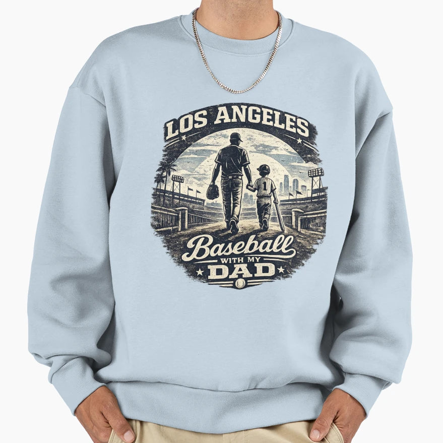 Father Son Baseball Los Angeles T-Shirt - Custom Art Print Men Women - T-Shirt, Sweatshirt, Hoodie