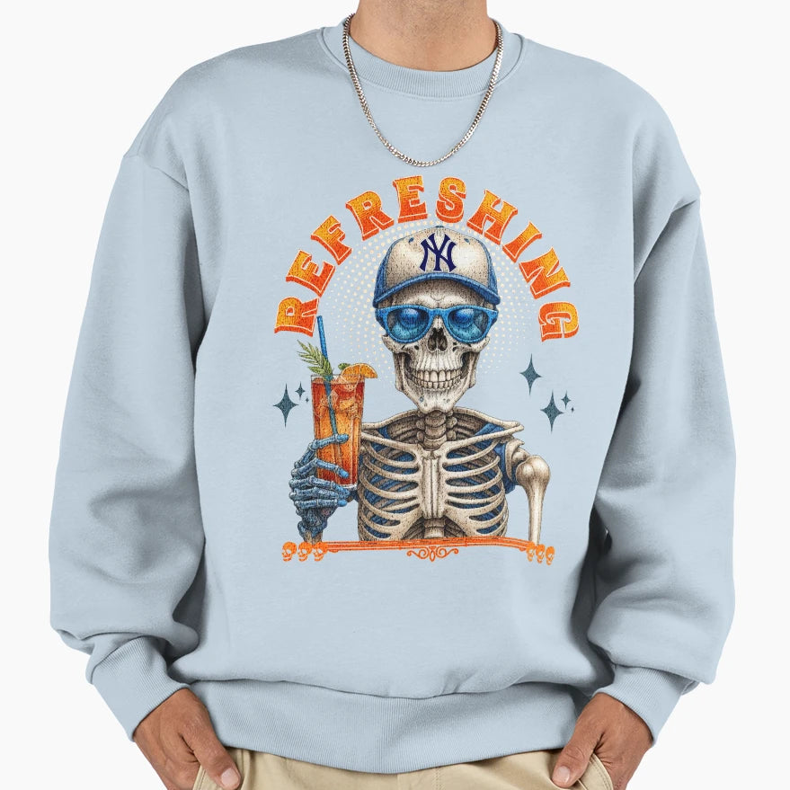Ny Yankee Refreshing Skeleton Sweatshirt - Unique Graphic Unisex - T-Shirt, Sweatshirt, Hoodie